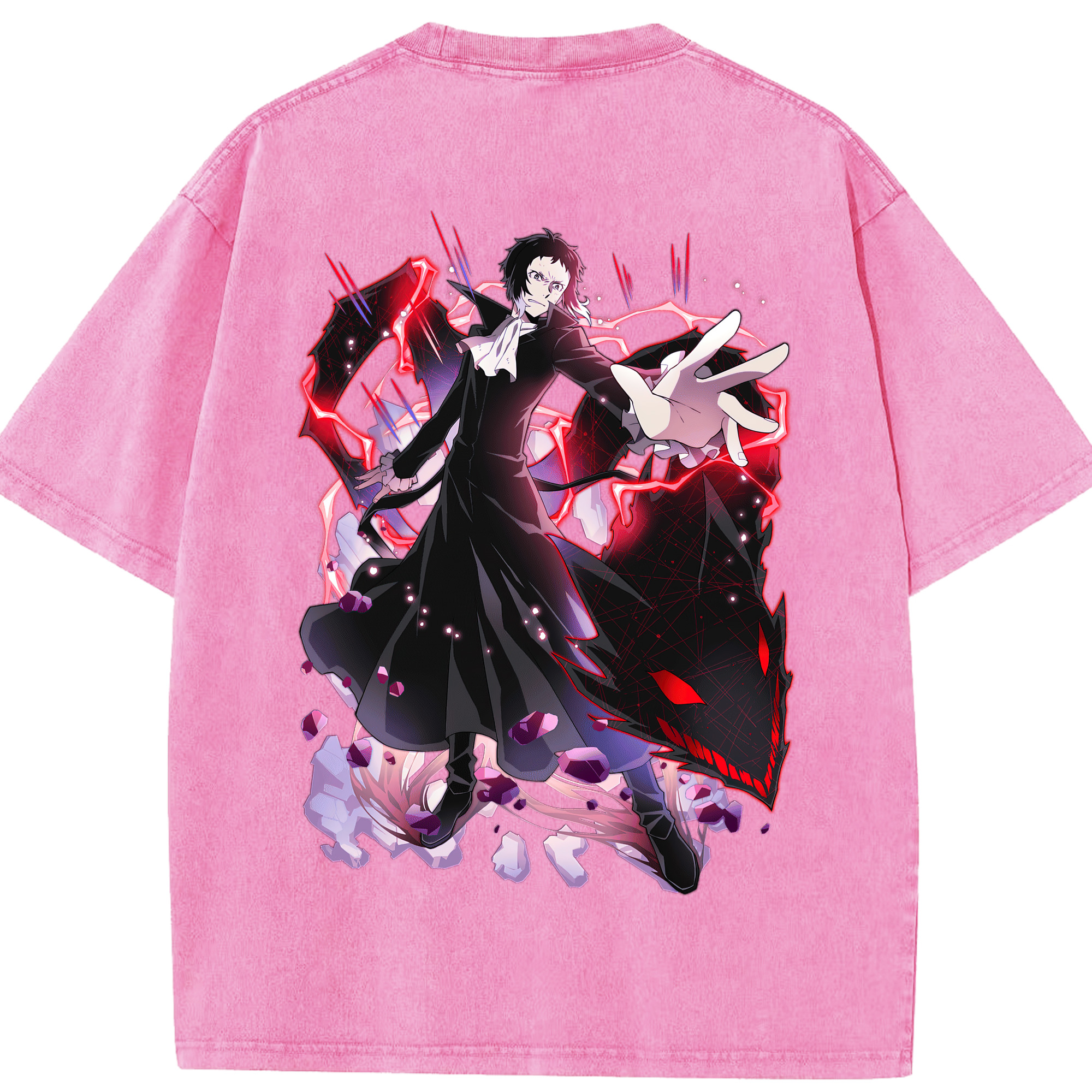 （画像用） 文豪ストレイドッグス Bungo Stray Dogs 綿100% ヴィンテージ風 半袖Tシャツ（背面プリント）